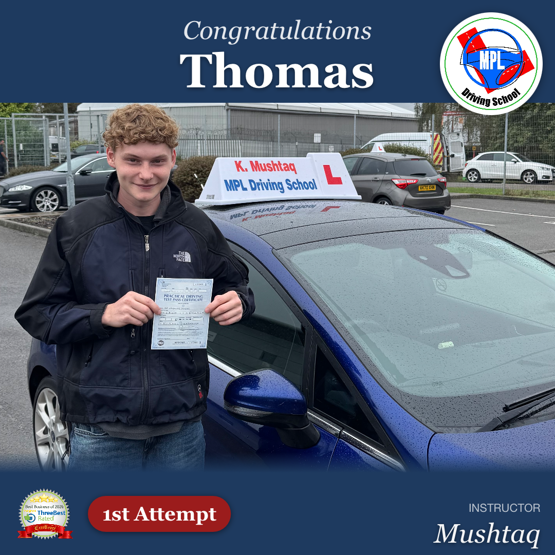 Driving test success for Thomas